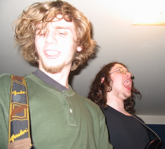 A photo of Josh and Trevor rocking out