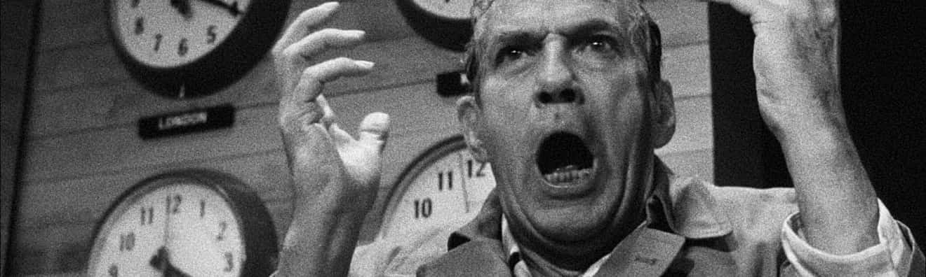 A scene from Network, which is okay because we talk about the movie on the show and therefore this is editorial use.